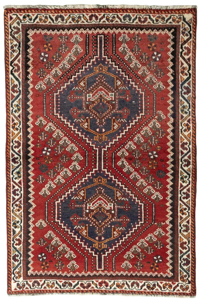 Shiraz Tappeto persiano 100x150 Rosso (Iran) Annodato A Mano
