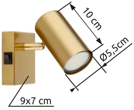 Globo 57911-1GO - Faretto da parete ROBBY 1xGU10/25W/230V oro