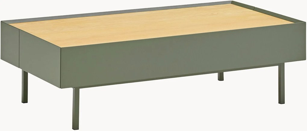 Tavolino da salotto con piano in legno di quercia Arista