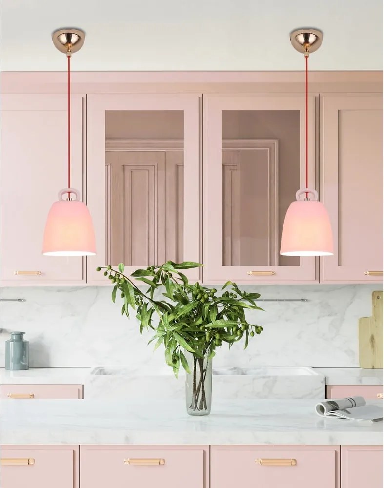 Lampadario rosa con paralume in ceramica Sewilla – Candellux Lighting