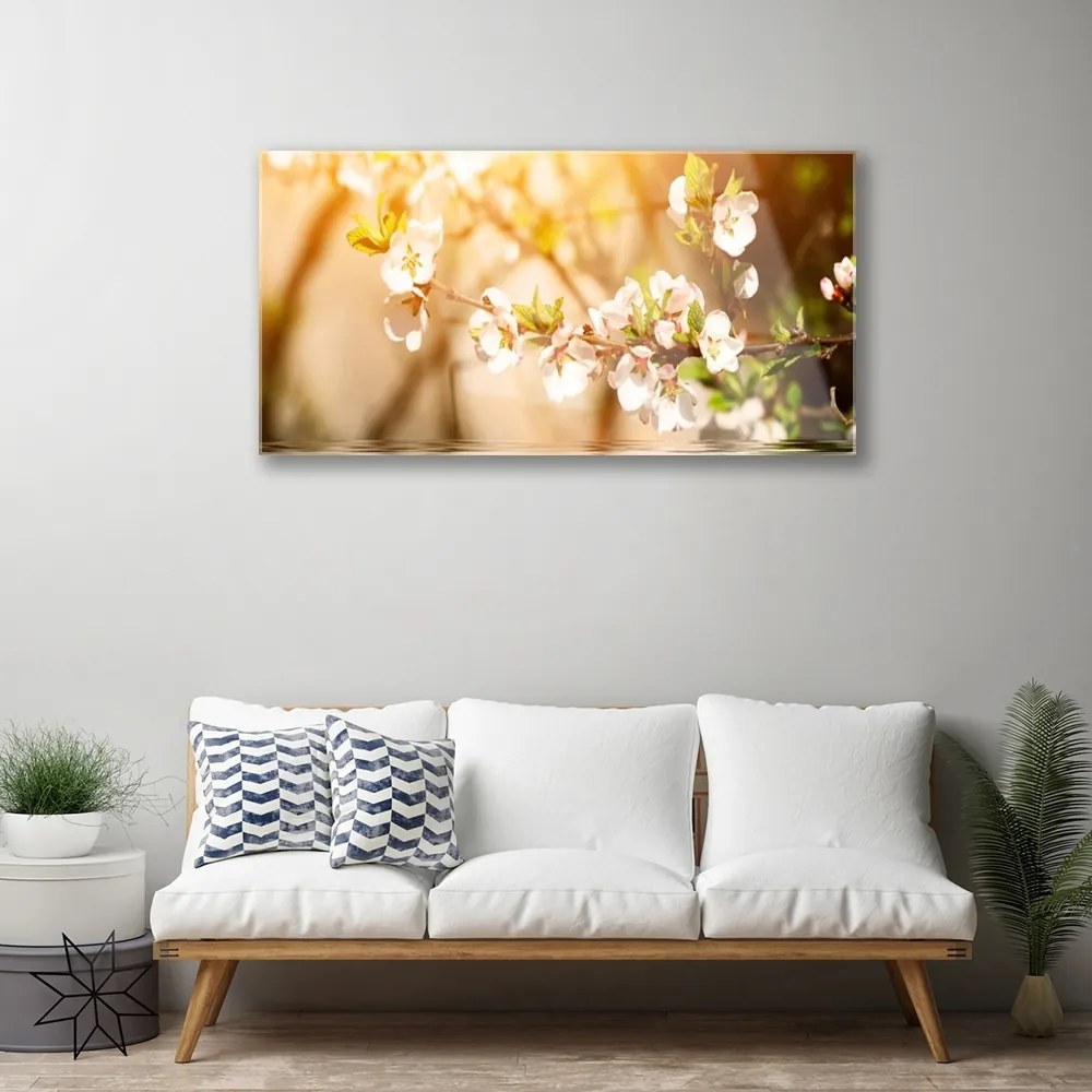 Quadro in vetro Fiori Pianta naturale 100x50 cm