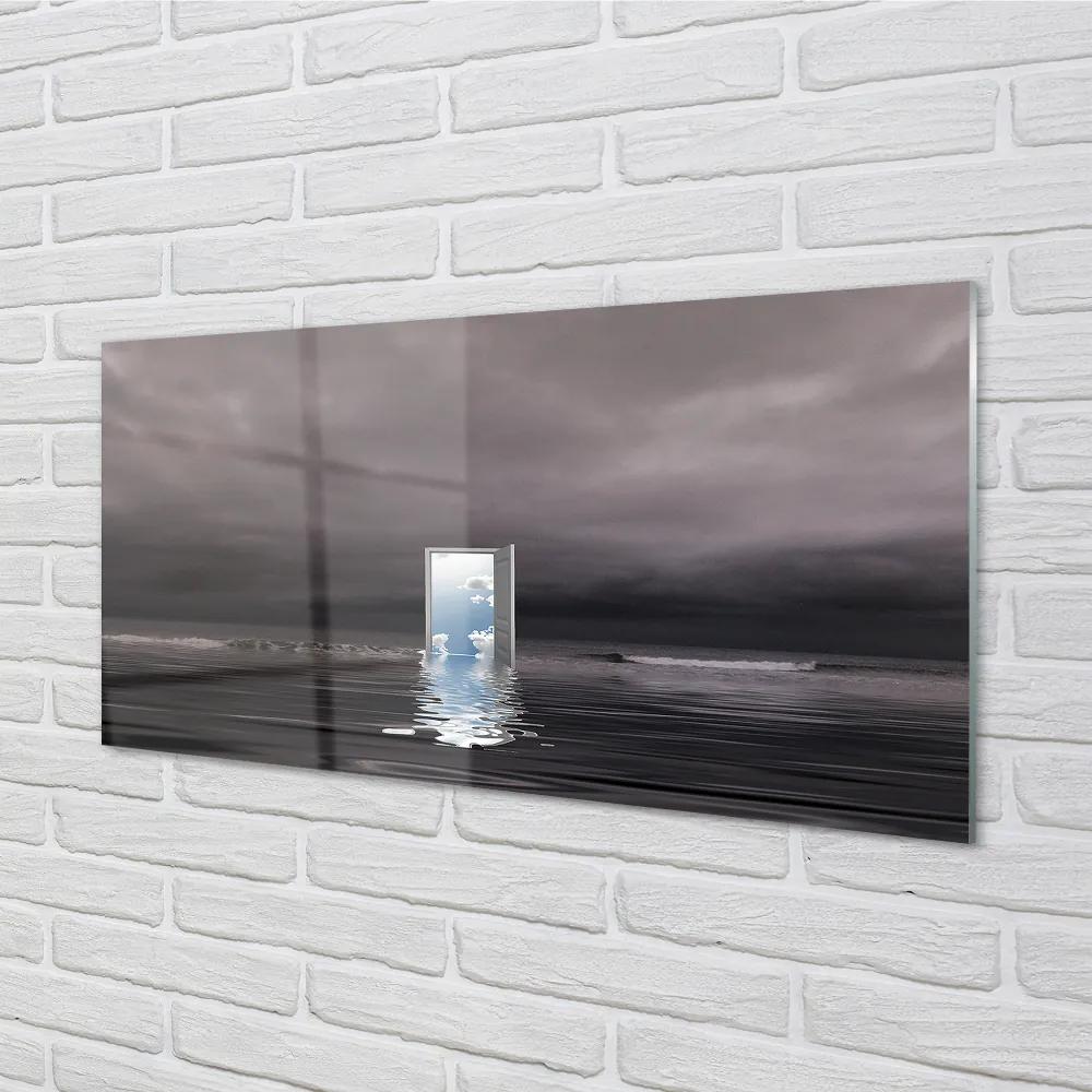 Quadro vetro acrilico Cielo della porta del mare 100x50 cm