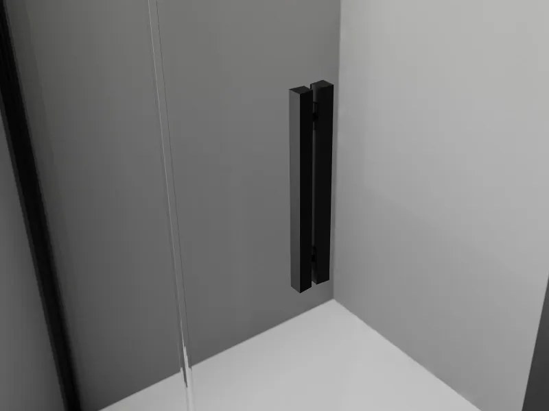 Mexen Exo-R cabina doccia pentagonale con porta battente 90 x 90 cm, trasparente, nera - 812-090-090-70-00