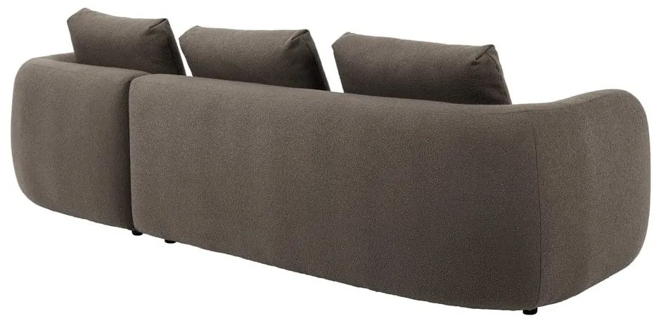 Divano angolare grigio-marrone in tessuto bouclé (angolo sinistro) Imola - Bonami Selection