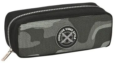 Astuccio Scuola Safta Stone Nero 21 x 8 x 8 cm