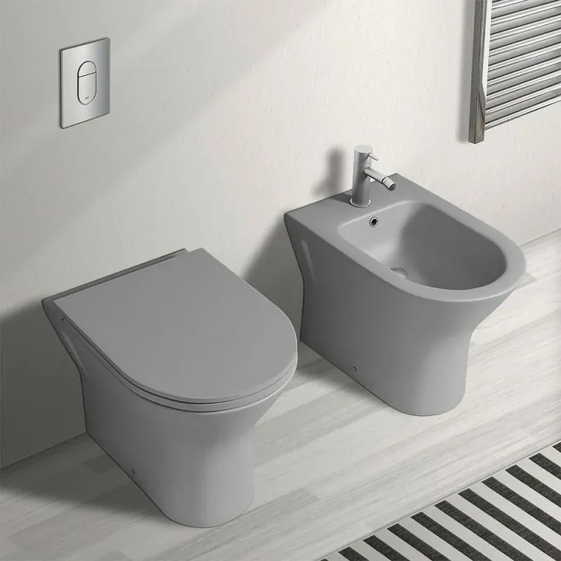 Copriwater originale serie Feeling grigio opaco chiusura soft-close