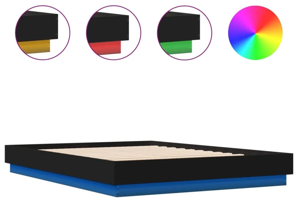 Giroletto con luci led nero 150x200 cm