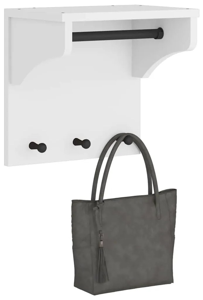 Appendiabiti Da Parete Sandnes Bianco 43x30x42 Cm Legno Di Pino /