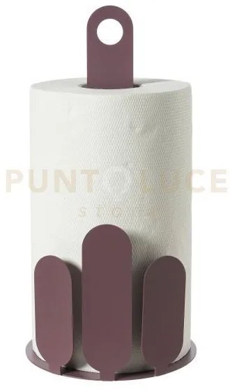 Porta rotoli da cucina park viola ametista in ferro 15x30hcm