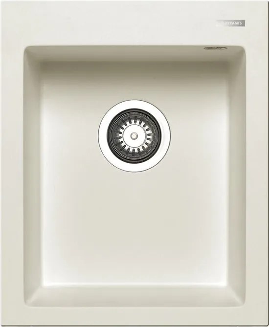 Lavello integrato 1 vasca in granito bianco PYRAMIS Voyager L 50 x L 41 cm