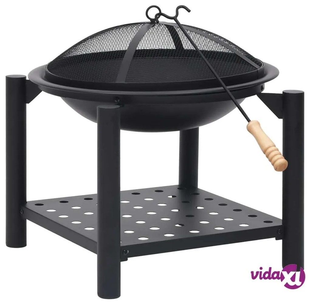vidaXL Braciere con Attizzatoio 54x54x55 cm in Acciaio