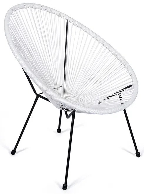 Poltrona da giardino bianca in rattan artificiale Avocado - Bonami Selection