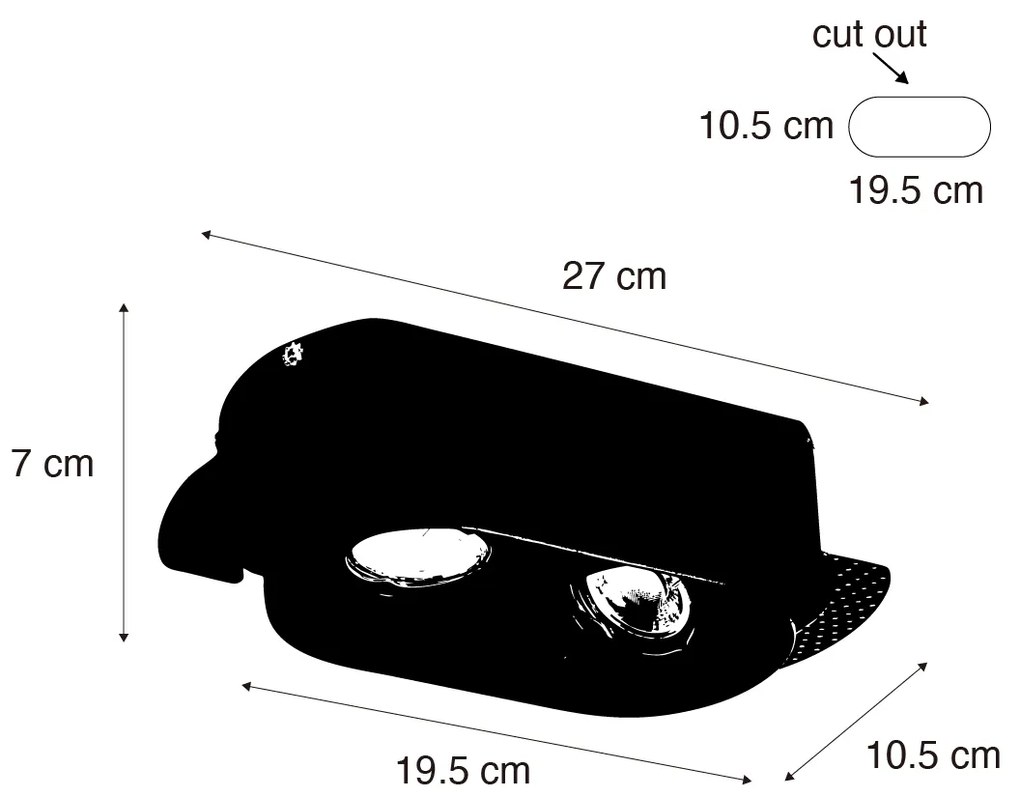 Faretto da incasso rotondo bianco GU10 50mm 2 luci - Hubs