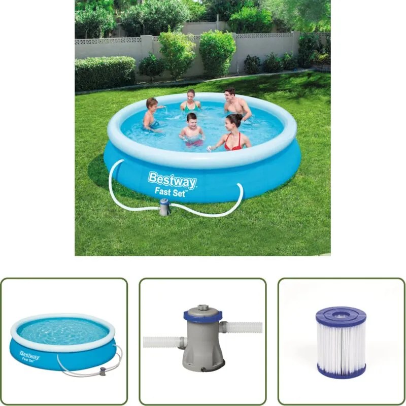 vidaXL Piscina circolare - Bestway Set Piscina Fast Set 366x76 cm 57274