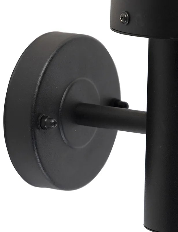 Lampada da parete per esterni nera con sensore di movimento IP44 - Gleam