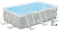 EasyComfort Piscina Fuori Terra da Giardino Rettangolare con Pompa di Filtraggio, 340x215x80cm, Grigia