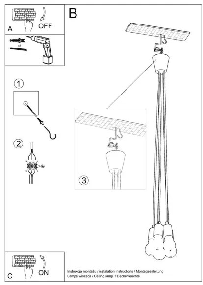 Lampadario su filo DIEGO 5xE27/60W/230V verde