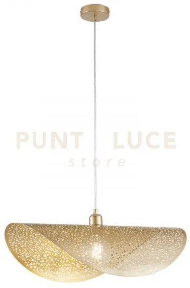 Lampadario a sospensione rhei-tara oro 1 luce attacco e27 60x33x150cm