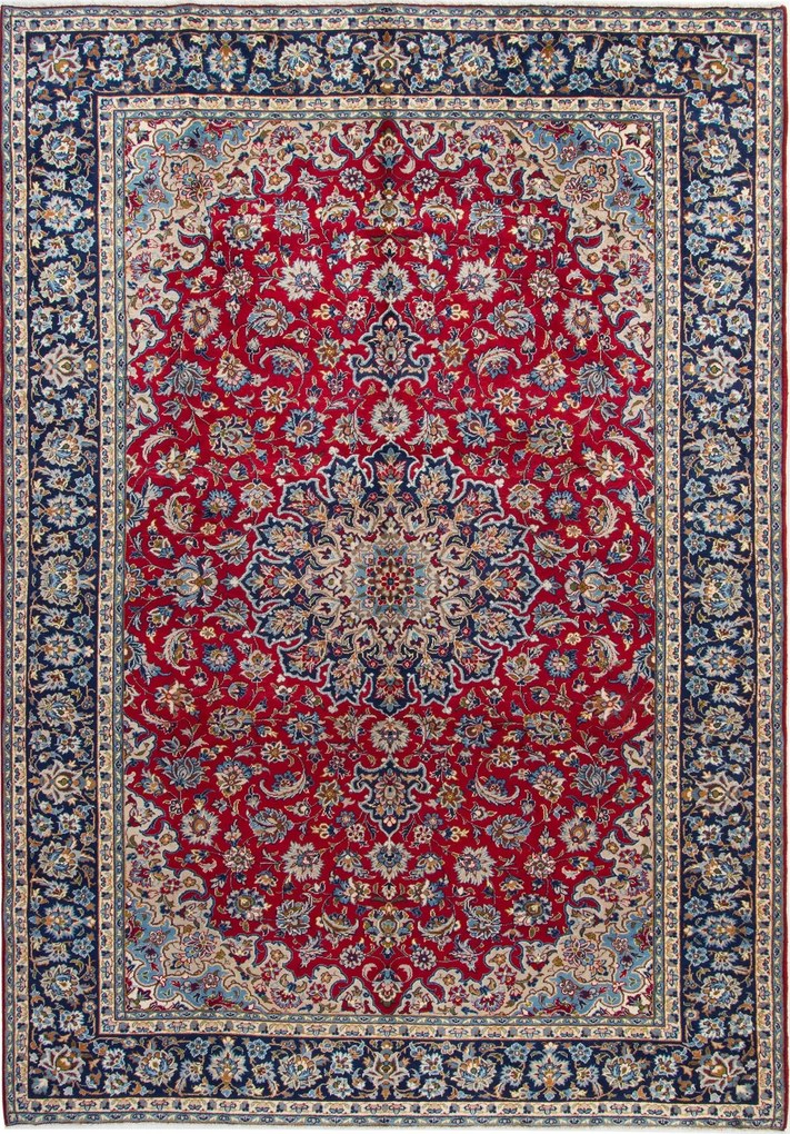 Isfahan Tappeto 270 x 390 Rosso (Iran) Annodato A Mano