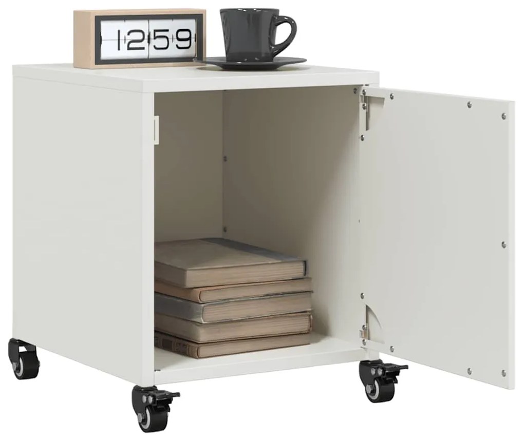 Comodini 2 Pz Bianchi 36x39x43,5 Cm İn Acciaio /