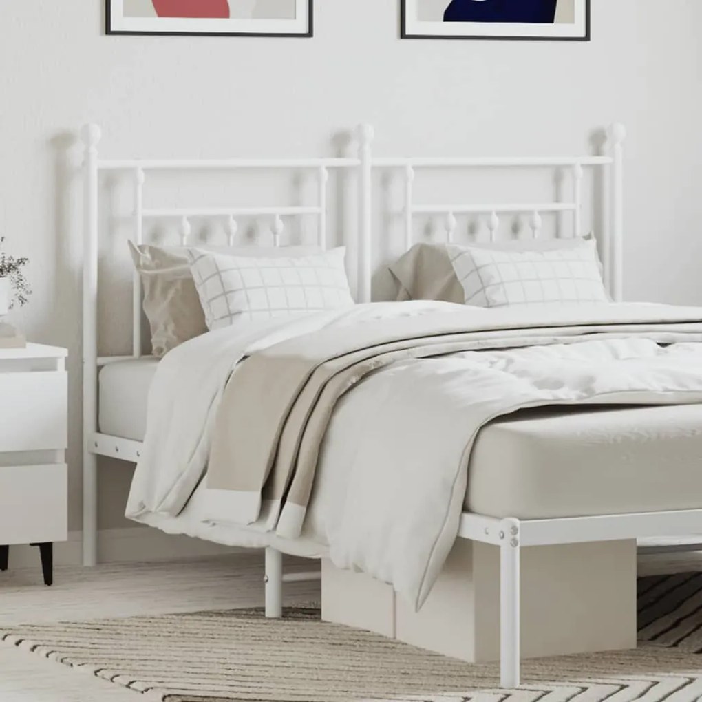 Testiera İn Metallo Bianco 150 Cm /