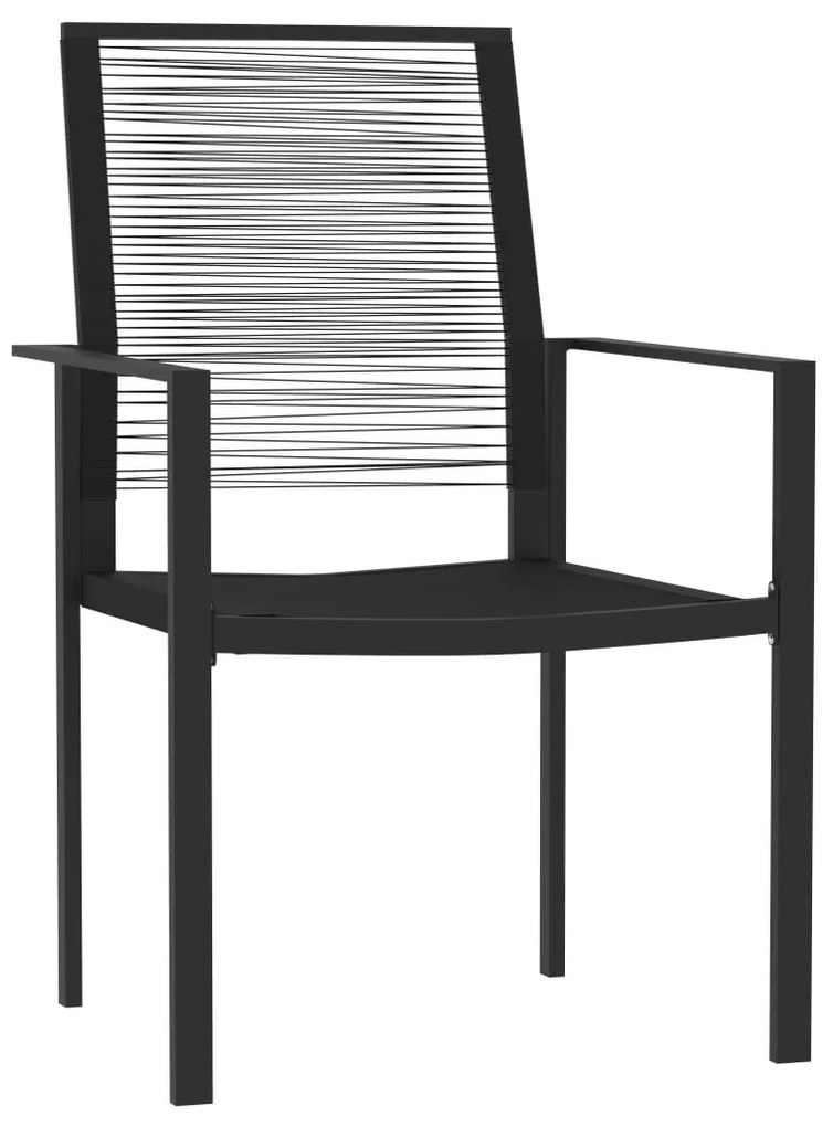 Set mobili da pranzo da giardino 7 pz nero