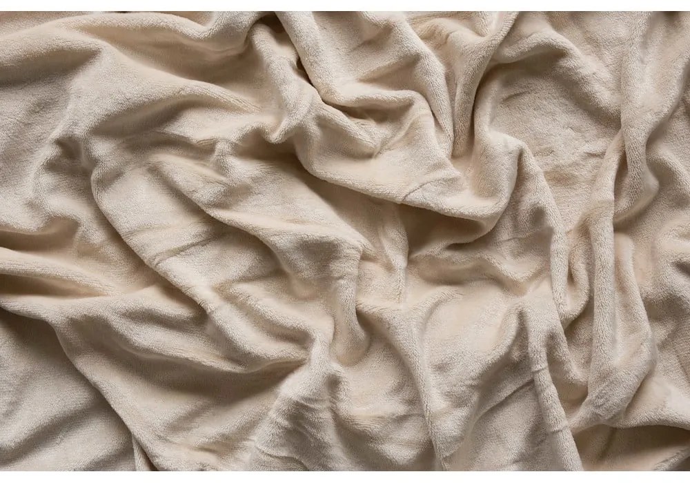 Lenzuolo con angoli color crema in microflanella 180x200 cm Basic – Jerry Fabrics