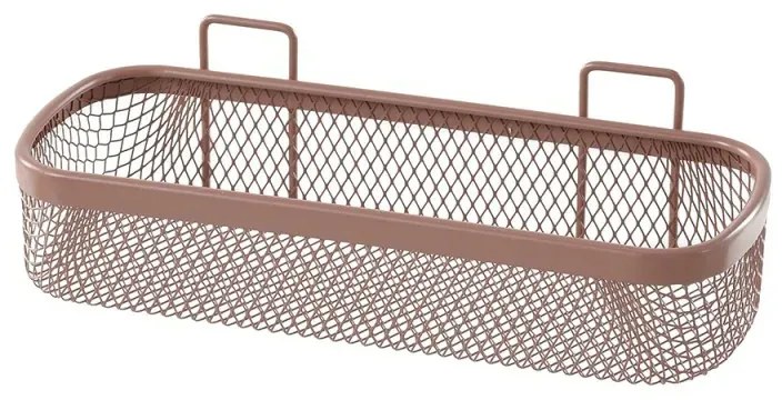 Mensola bagno rettangolare mocha in acciaio con 1 ripiano -Taki