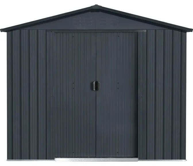 Casetta da giardino in acciaio antracite 2.5 x 3 m, superficie esterna 6.58 m² e spessore parete 0.3 mm, senza pavimento porta scorrevole, NATERIAL Vesuvia