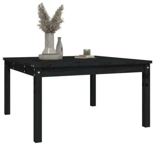 Tavolo da Giardino Nero 82,5x82,5x45 cm Legno Massello di Pino