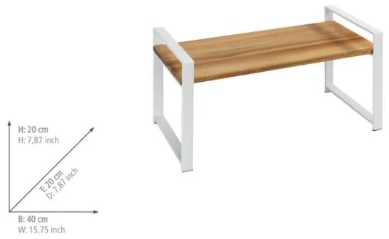 WENKO 53027100 - Mensola LOUISA 40x20 cm bianco/marrone