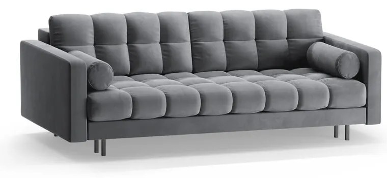 Divano grigio chiaro allungabile/con contenitore con rivestimento in velluto 222 cm Bali – Cosmopolitan Design