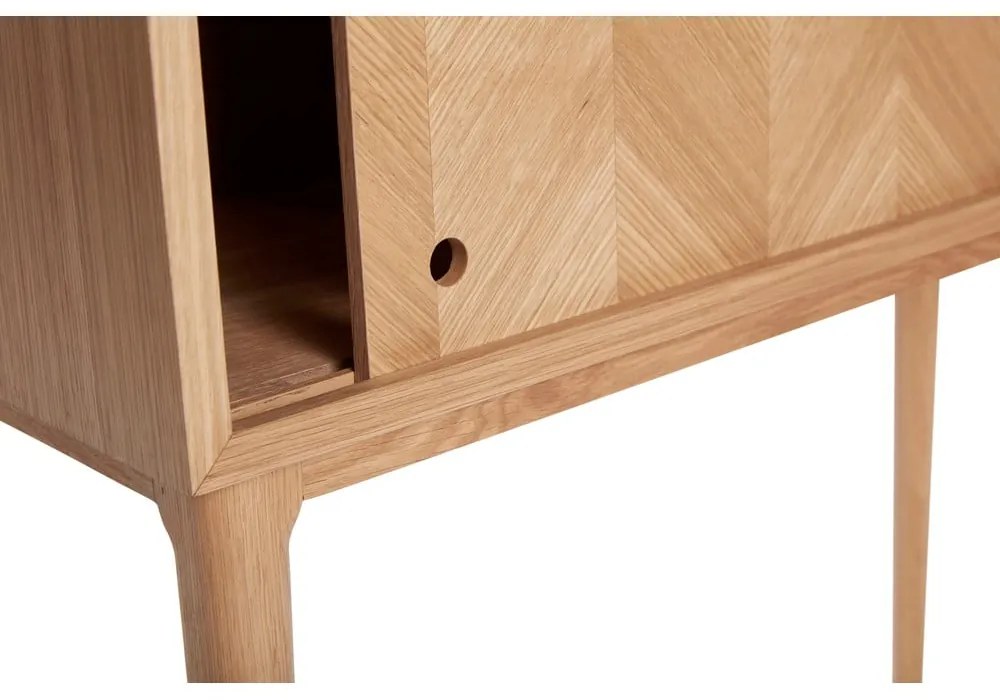 Cassettiera in rovere a spina di pesce, altezza 90 cm - Hübsch