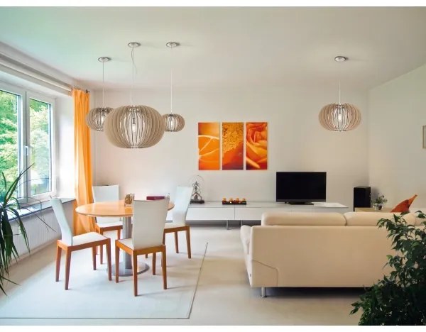 Eglo 95042 - Lampadario a sospensione STELLATO con cavo 1xE27/60W/230V Ø 70 cm beige