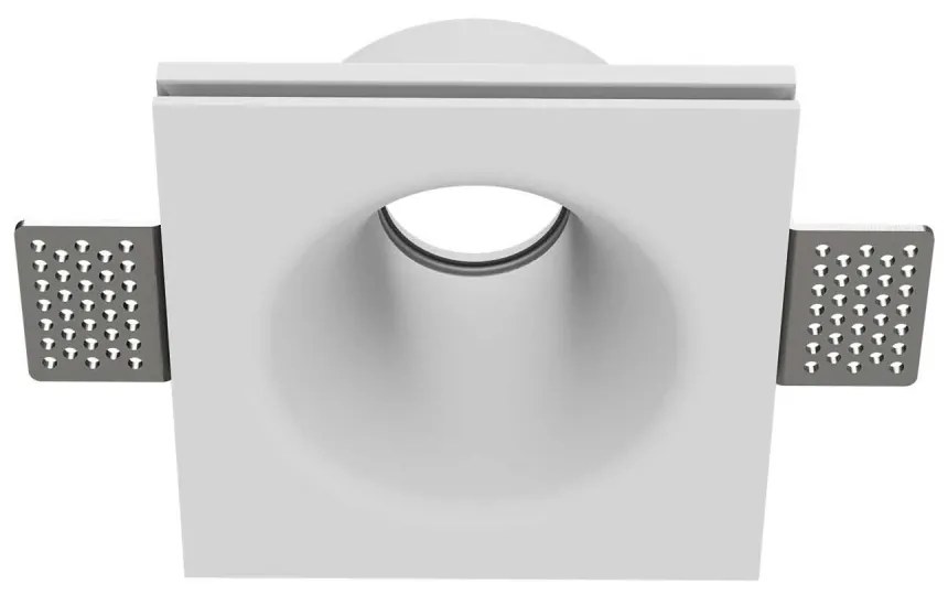 Portafaretto GU10 e MR16 in Gesso Pitturabile Quadrato Ø120x120 mm Materiale Gesso