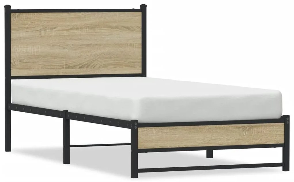 Giroletto Senza Materaso İn Metallo Rovere Sonoma 90x200 Cm /