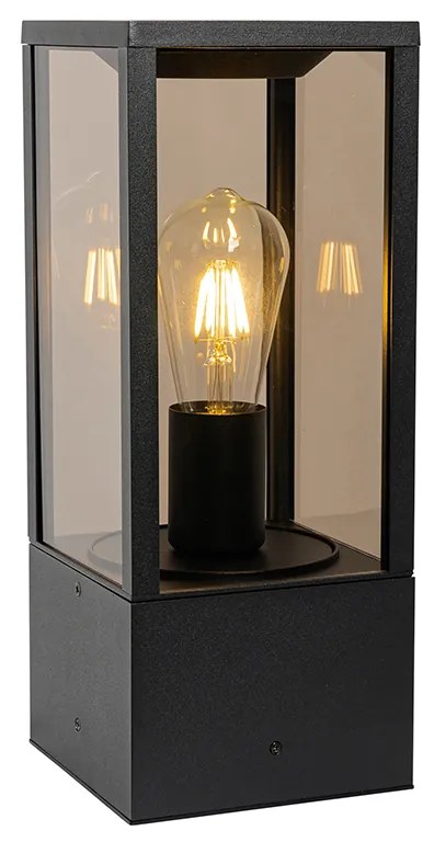 Lampada da esterno in piedi nera con fumo 40 cm IP44 - Charlois