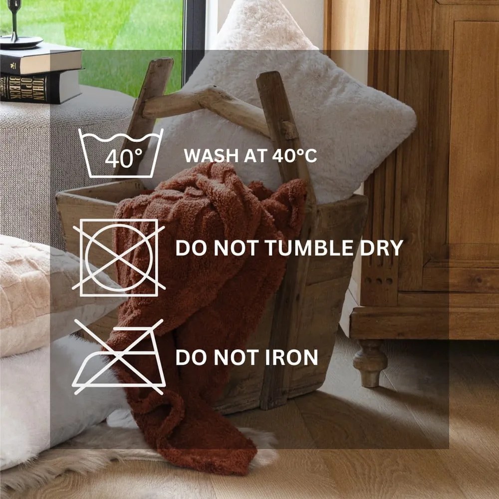 Coperta rossa/arancione in micropile 150x200 cm Rena – Tiseco Home Studio