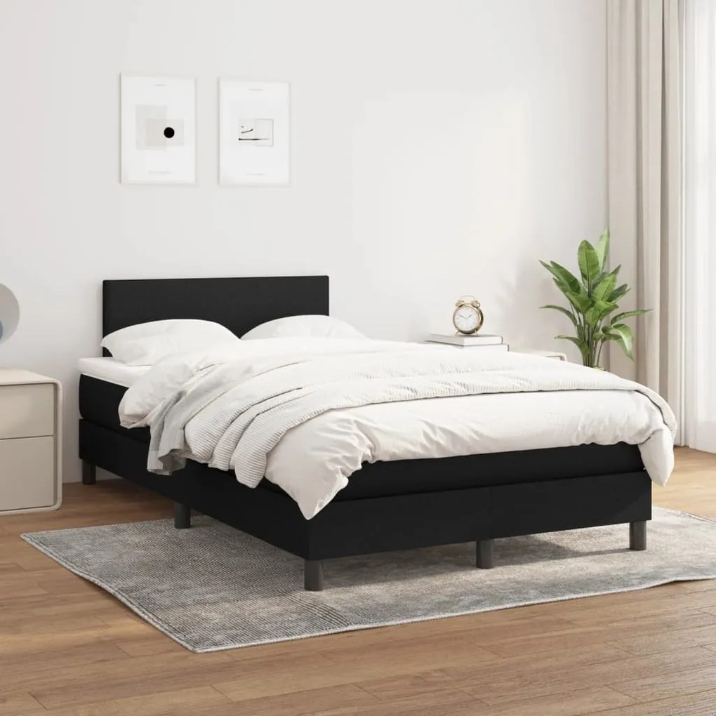 Giroletto A Molle Con Materasso Nero 120x200 Cm İn Tessuto /