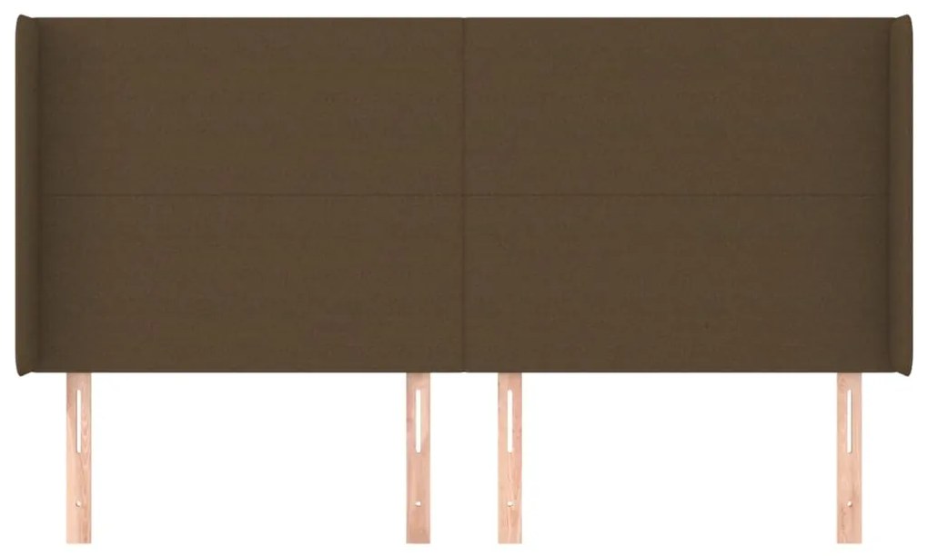 Testiera ad orecchio marrone scuro 203x16x118/128 cm in tessuto