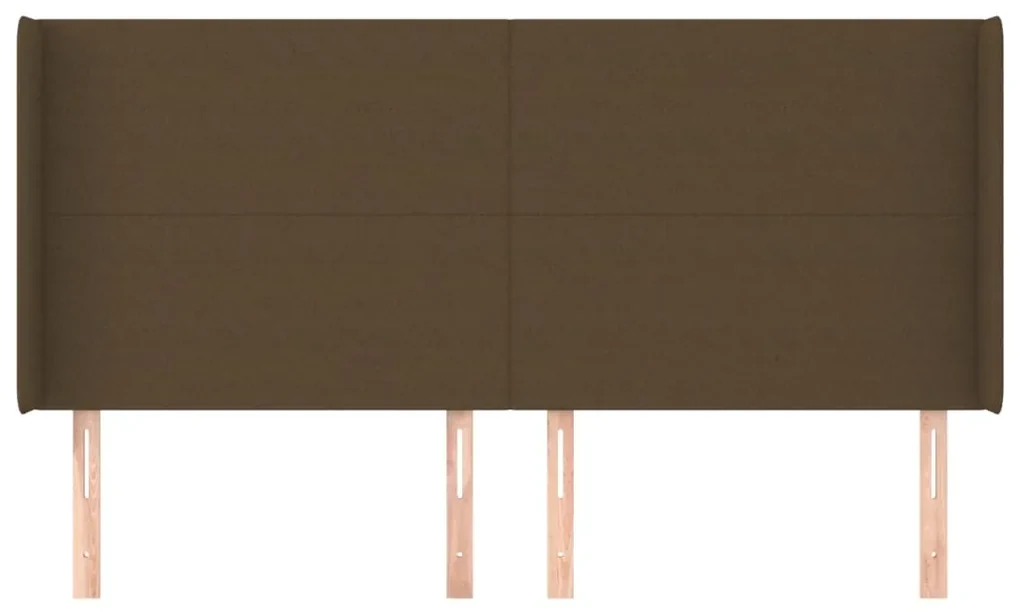 Testiera ad orecchio marrone scuro 203x16x118/128 cm in tessuto