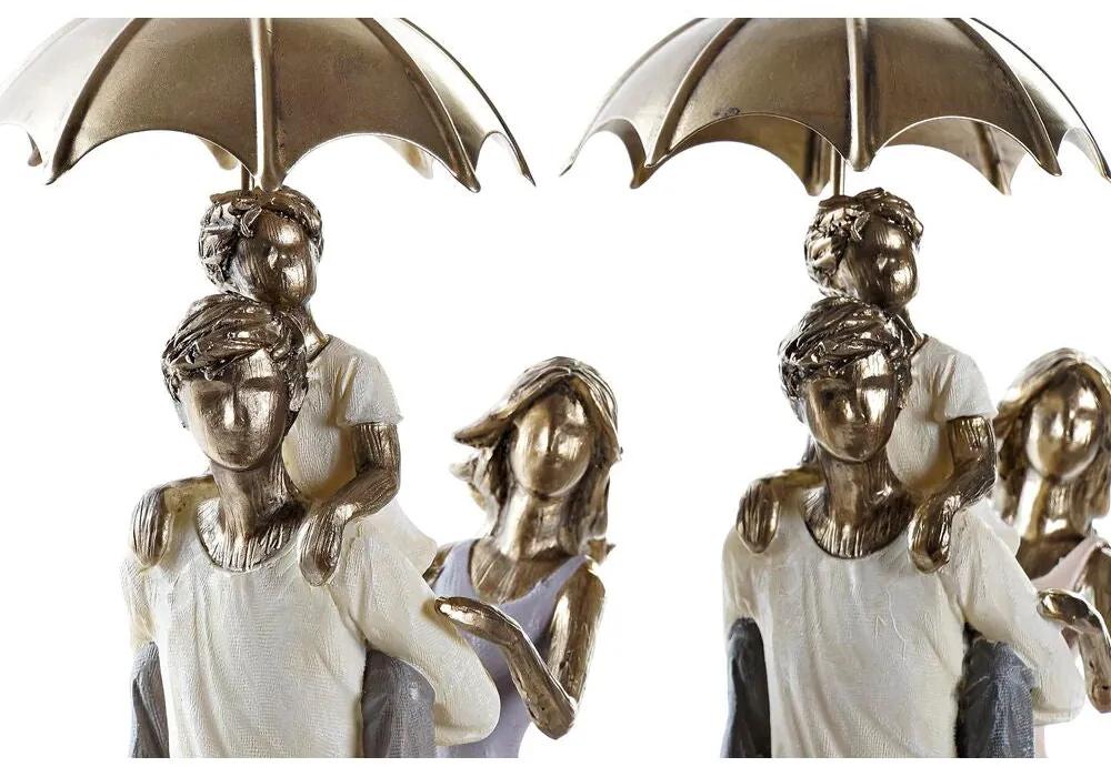 Statua Decorativa DKD Home Decor Ombrelli Metallo Rame Resina Moderno Famiglia (17,5 x 8,5 x 31 cm) (2 Unità)