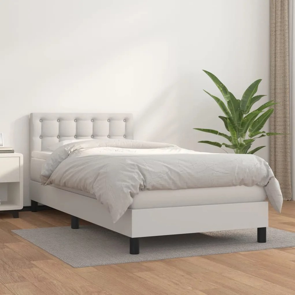 Giroletto A Molle Con Materasso Bianco 80x200 Cm İn Similpelle /