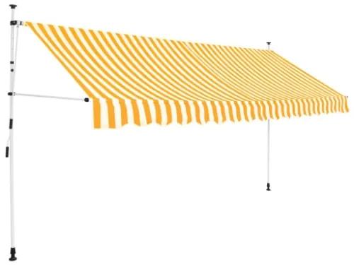 Tenda da Sole Retrattile Manuale 350cm Strisce Arancione Bianco
