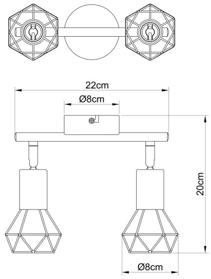 Globo 54802S-2AB - Faretto XARA 2xE14/40W/230V