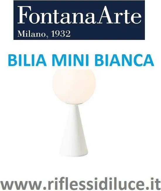 Fontana Arte Bilia mini base bianca con cavo