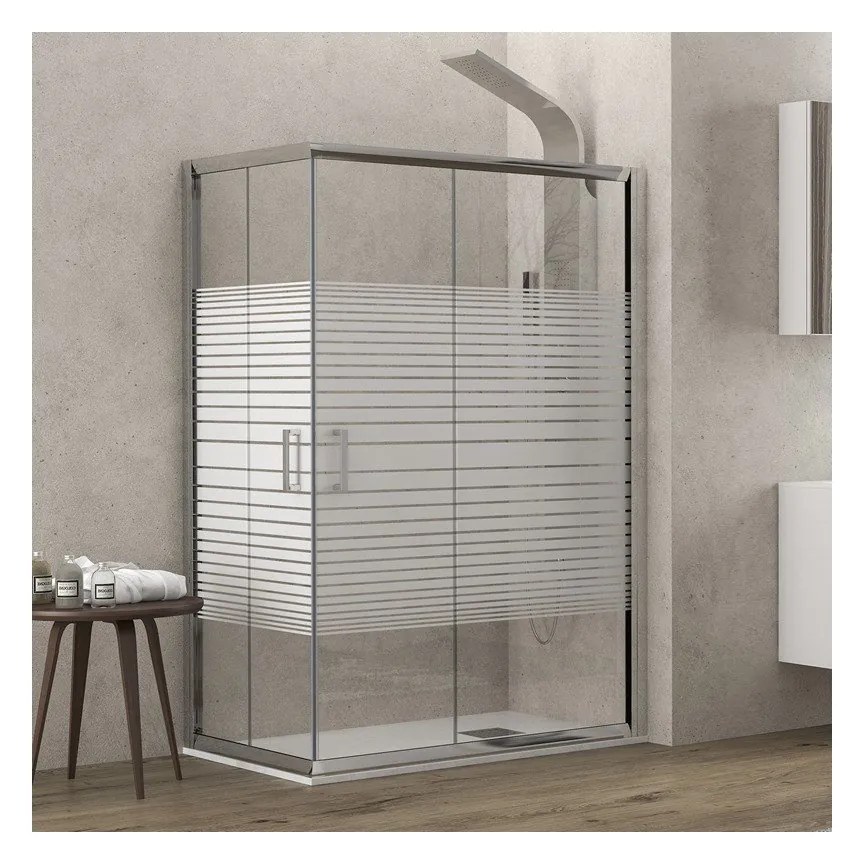 Kamalu - box doccia angolo 70x70 altezza 170cm vetro serigrafato k410