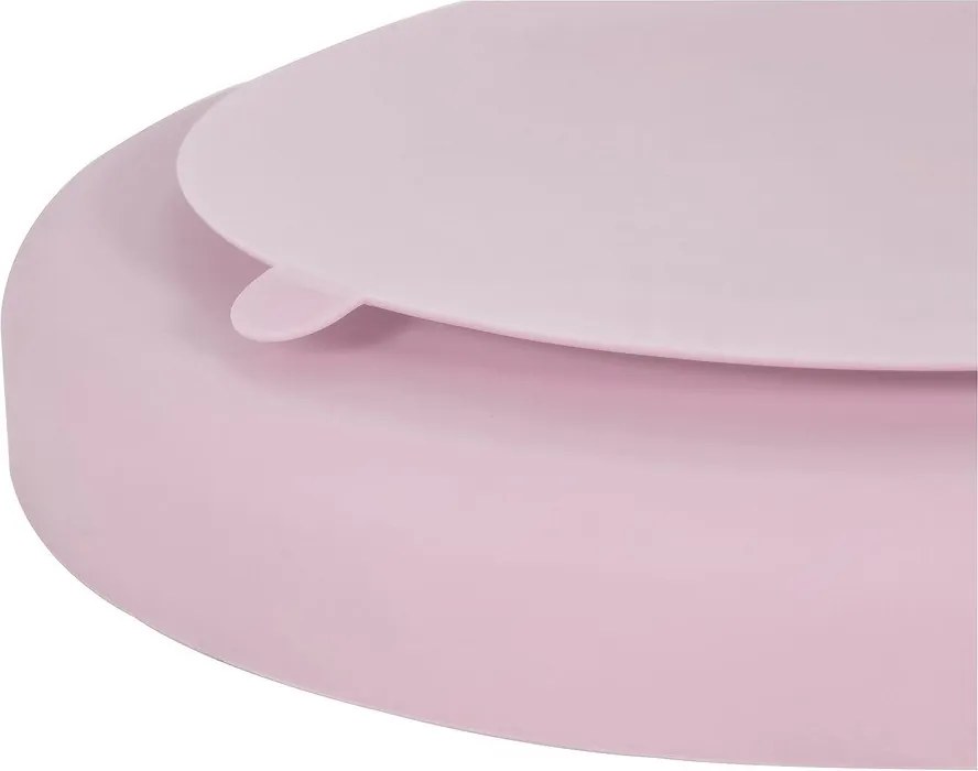 Piatto per bambini in rosa chiaro in silicone 19x20,5 cm – Kindsgut