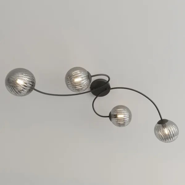 Lampadario a plafone VIBRA 4xE14/10W/230V nero/grigio