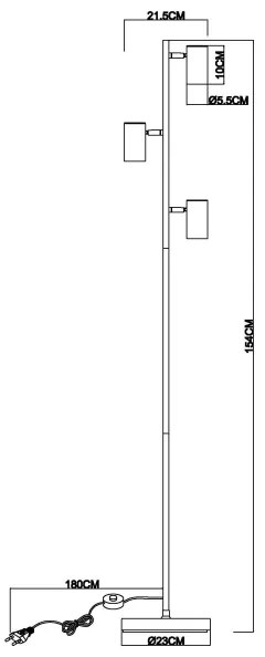 Globo 57911SSA - Lampada da terra ROBBY 3xGU10/5W/230V